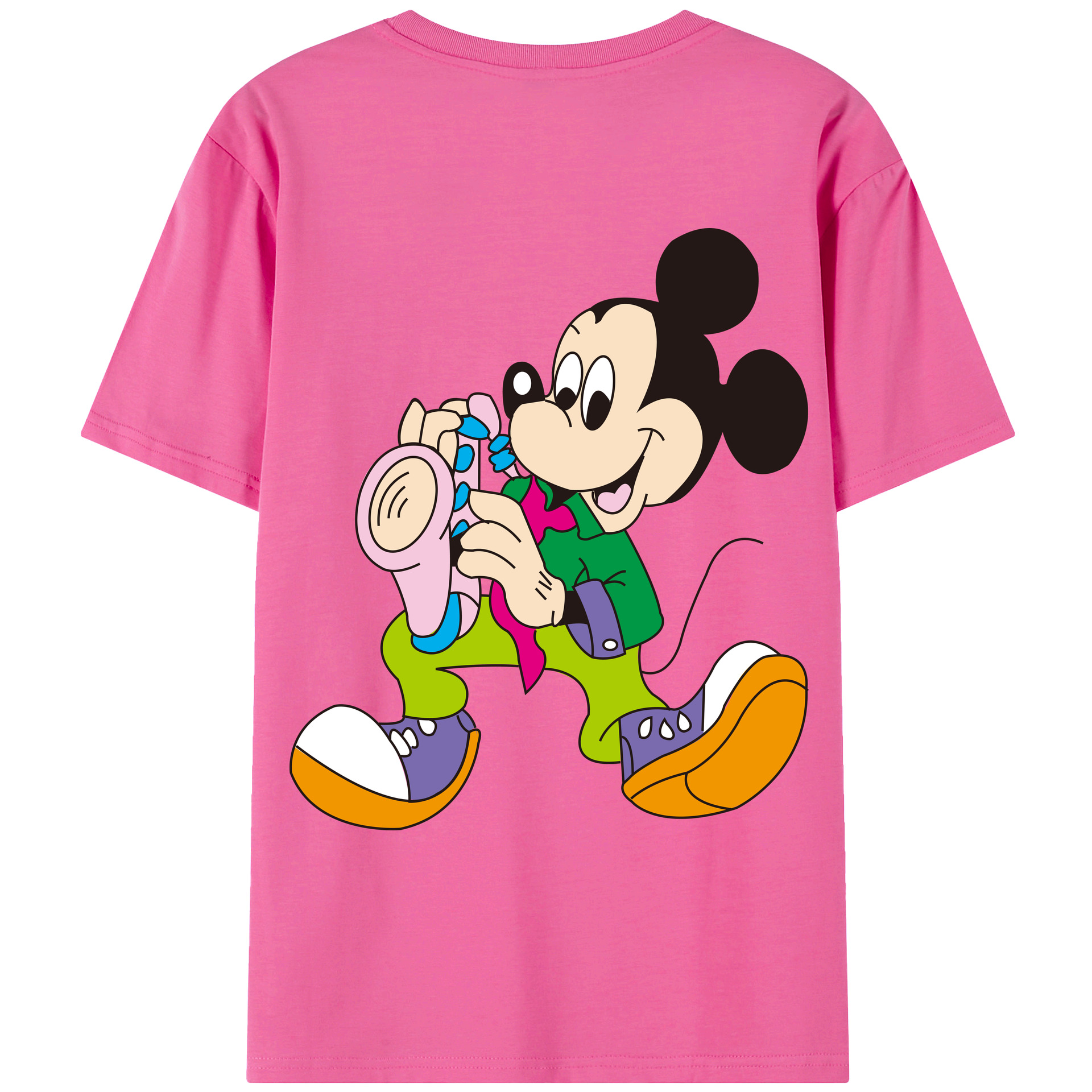 （画像用） ミッキーマウス Mickey Mouse レディース半袖Tシャツ(バックプリント)